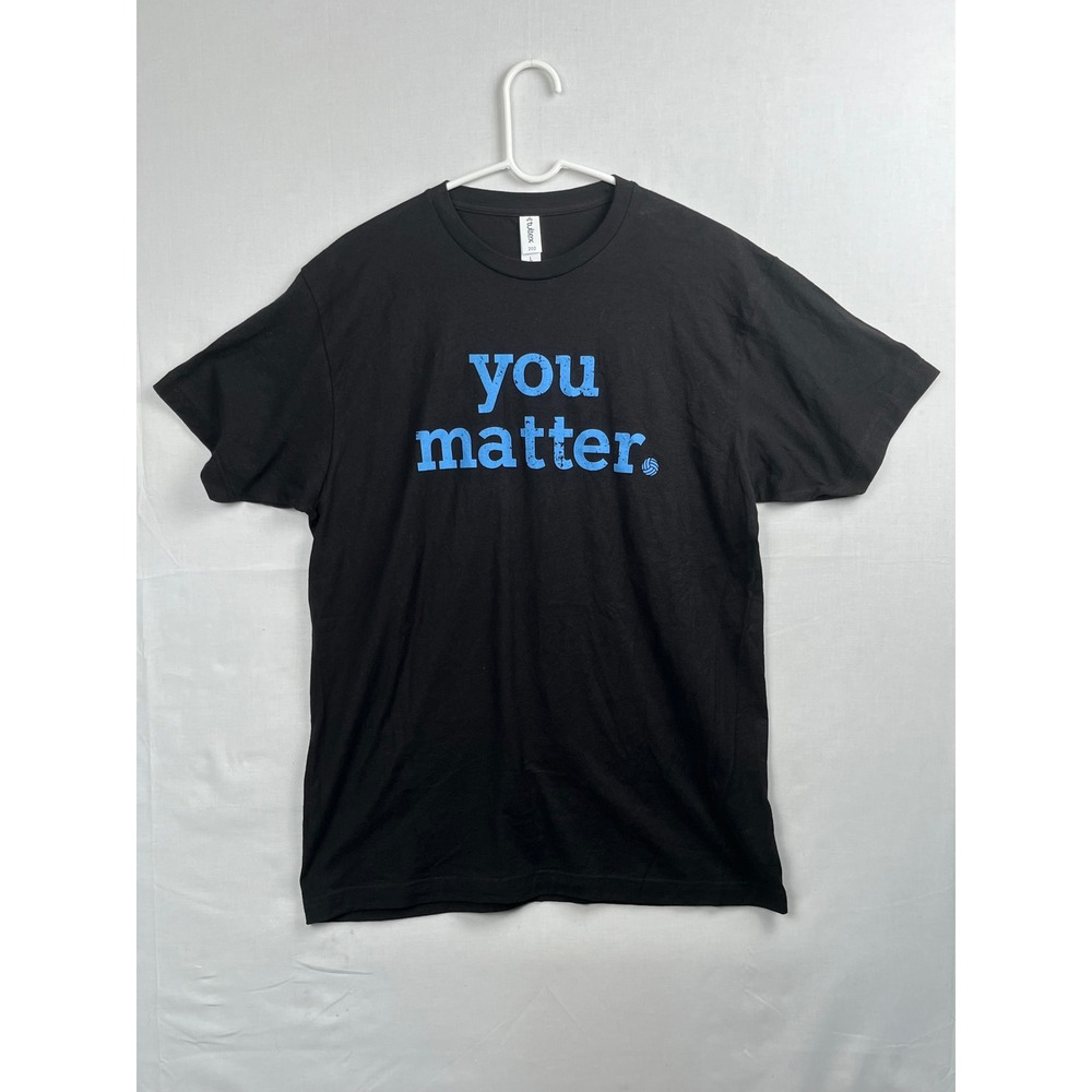 Tultex You Matter Graphic T-Shirt Mens Size L Black Short Sleeve Cotton Tee